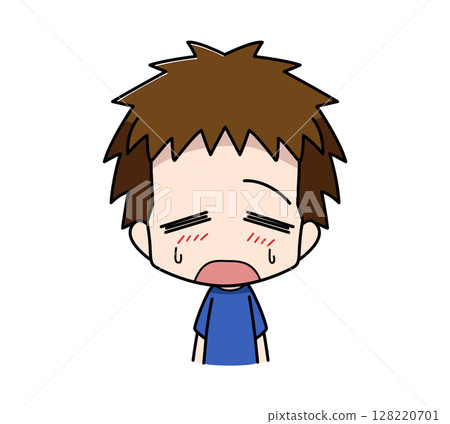 Illustration of a boy with a flushed face 128220701