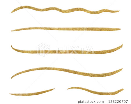 Gold: Brush-drawn line material set 128220707