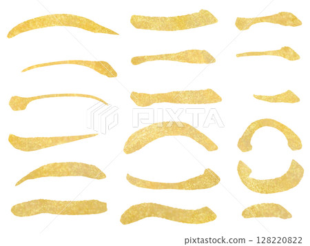 Gold: Brush-drawn line material set 128220822