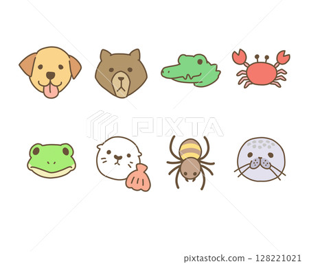 Illustrations of various creatures_color 128221021