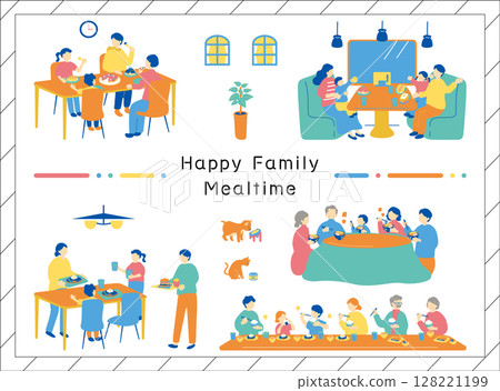 Family enjoying a meal Family enjoying a meal 128221199
