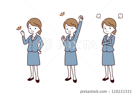 穿西裝的商務人士插畫素材 穿西裝的商務人士插畫素材 128221331