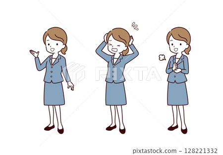 穿西裝的商務人士插畫素材 穿西裝的商務人士插畫素材 128221332