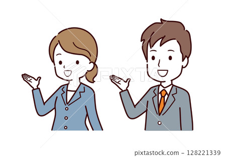 Illustration material of a business person giving guidance 128221339