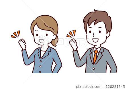Illustration material of a motivated business person Illustration material of a motivated business person 128221345