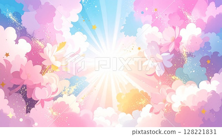 AI 生成的雲朵和閃亮星星的柔和的抽象背景 AI 生成的雲朵和閃亮星星的柔和的抽象背景 128221831