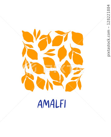 Hand drawn poster with lemons 128221884