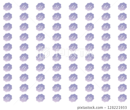 Number icon (cloud gradient blur purple) 128221933