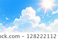 清爽的藍天與太陽_插畫風格 128222112