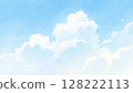 藍天白雲_水彩畫 128222113