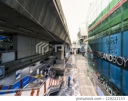 Streets in front of Siam Station, Bangkok, Thailand 128222153