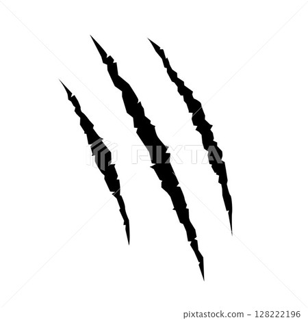 Animal claw paw mark silhouette, tiger, dog, lion, monster, scratches, talons cuts cat, animal claw scratches 128222196