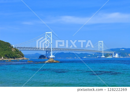 [Tokushima Prefecture] The Naruto Strait and Onaruto Bridge on a clear day 128222269