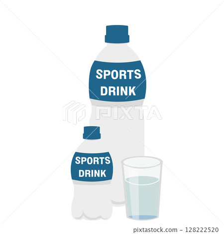 塑膠瓶和杯子中的運動飲料插圖 128222520