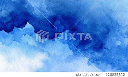 深藍色水彩漸層插畫 128222812