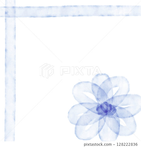 藍色水彩仿古絲帶背景圖花卉圖案 128222836