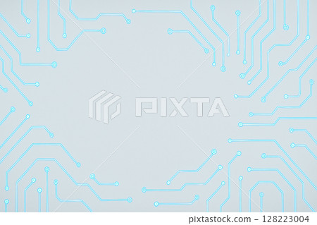Blue circuit pattern technology background 128223004