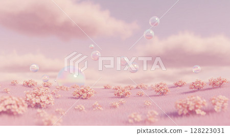 Abstract dreamy fantasy landscape with flowing light 128223031