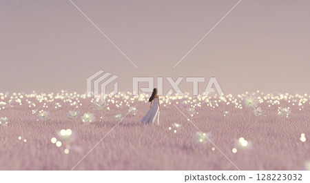 Abstract dreamy fantasy landscape with flowing light Abstract dreamy fantasy landscape with flowing light 128223032