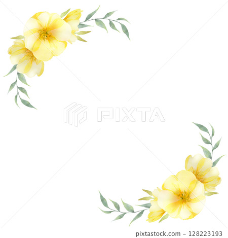 月見草花框方形 月見草花框方形 128223193