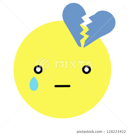 Emotion expression face icon Broken heart Vector illustration Emotion expression face icon Broken heart Vector illustration 128223422