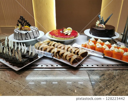 Egypt desserts as nice food background Egypt desserts as nice food background 128223442