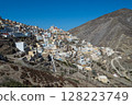 Olympos village cascading down the mountainside on karpathos island, greece 128223749