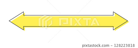 Horizontal yellow arrow icon pointing in both directions - Simple and stylish bidirectional image illustration material Horizontal yellow arrow icon pointing in both directions - Simple and stylish bidirectional image illustration material 128223818
