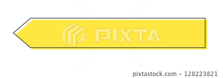 Left-facing yellow arrow line icon - Simple, stylish, long, eye-catching frame and decoration 128223821