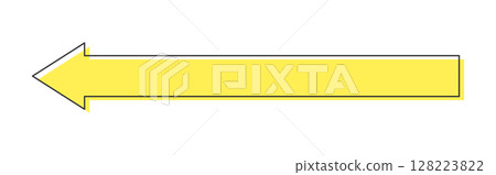 向左的黃色箭頭線圖示 - 簡單、時尚、長、醒目的框架和裝飾 128223822