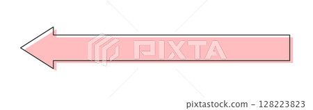 Pink/light red left arrow icon - Simple and stylish long horizontal frame/decoration 128223823