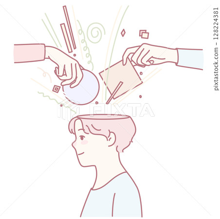 An Illustration Representing Creative Learning and the Transfer of Knowledge Concepts 128224381