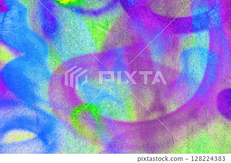Iridescent Graffiti Texture in Blue, Green, Purple for 90s, Y2K Aesthetic 128224383