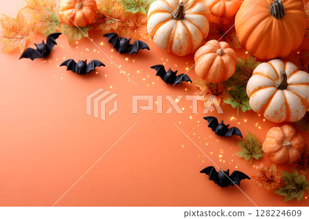 Clean Halloween background with spooky shadows and open space, perfect for design templates, ads, or social posts. 128224609
