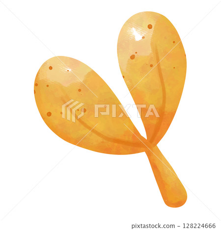 Hello Autumn Watercolor Clipart Set with Leaves, Pumpkin, Coffee, and Scarf 128224666