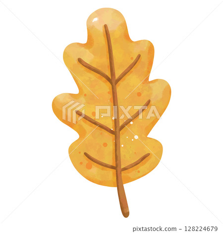 Hello Autumn Watercolor Clipart Set with Leaves, Pumpkin, Coffee, and Scarf 128224679