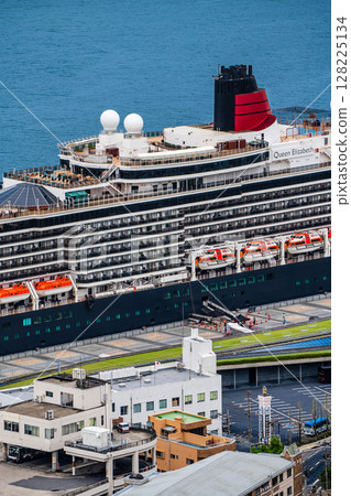 Cruise ship arriving at Nagasaki Port (Queen Elizabeth) Mount Nabekanmuri [Nagasaki City] 128225134