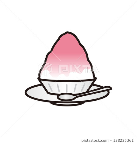 Strawberry flavored shaved ice illustration Strawberry flavored shaved ice illustration 128225361
