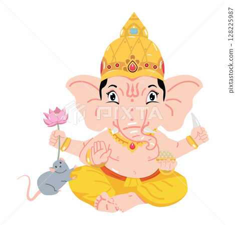 Illustration of Hindu God Ganesha Illustration of Hindu God Ganesha 128225987