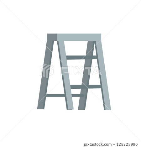 Illustration of a Gray Step Ladder Illustration of a Gray Step Ladder 128225990
