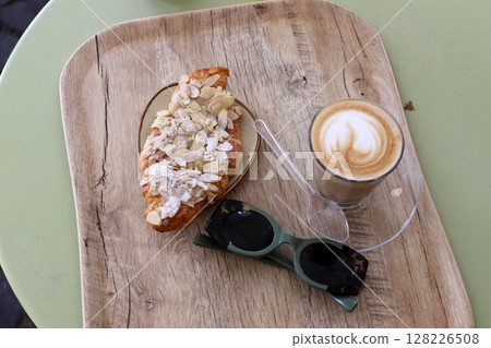 There is hot black coffee in a glass There is hot black coffee in a glass 128226508