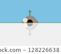 Minimalist Illustration Depicting Empty Tomb of Jesus with Stone Rolled Away 128226638