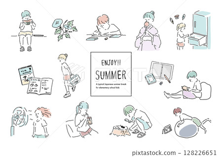 這就是日本的暑假！小學生暑假插畫集 128226651