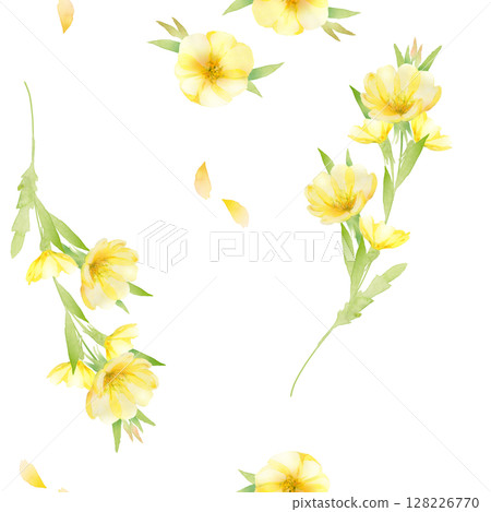 水彩月見草無縫圖案 128226770