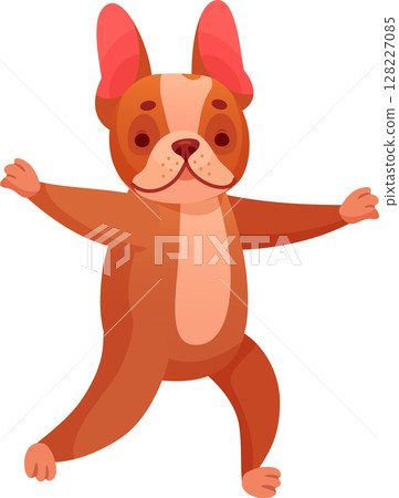 Cartoon french bulldog practicing yoga warrior pose, promoting pet wellness and a healthy lifestyle, perfect for animal lovers and yoga enthusiasts Cartoon french bulldog practicing yoga warrior pose, promoting pet wellness and a healthy lifestyle, perfect for animal lovers and yoga enthusiasts 128227085