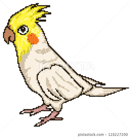 玄鳳鸚鵡像素藝術 | 可愛的圓點風格插圖 玄鳳鸚鵡像素藝術 | 可愛的圓點風格插圖 128227200