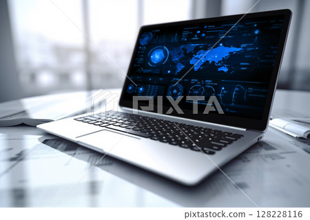 Futuristic user interface technology online concept, Generative AI 128228116