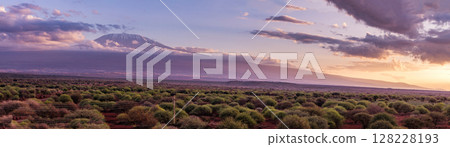 Mount Kilimanjaro Landscapes Highway Road Kimana Emali Oloitokitok Kenya Tanzania Mount Kilimanjaro Landscapes Highway Road Kimana Emali Oloitokitok Kenya Tanzania 128228193