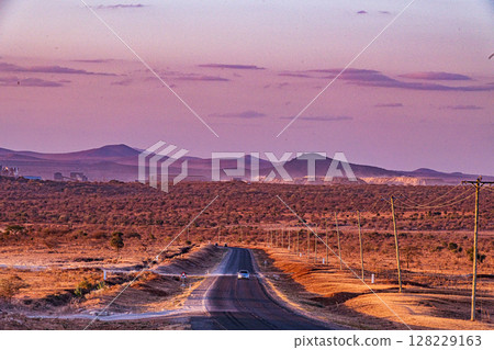 Mount Kilimanjaro Landscapes Highway Road Kimana Emali Oloitokitok Kenya Tanzania 128229163