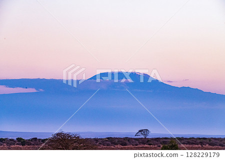 Mount Kilimanjaro Landscapes Highway Road Kimana Emali Oloitokitok Kenya Tanzania 128229179